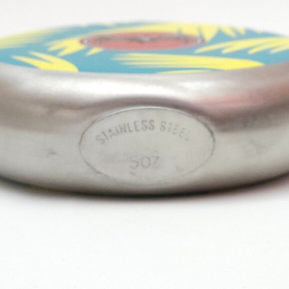 FUN Bacardi Flask Tropical Stainless Steel Holds 5 oz. Bacardi Bat Logo Promo - Picture 5 of 5